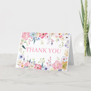 Floral Baby in Bloom Spring Baby Shower Thank You Card