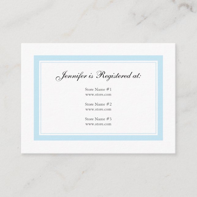 Floral Baby Registry Card - Baby Blue (Front)
