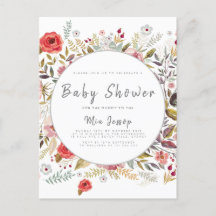 Floral Baby Shower Baby Girl Invitation