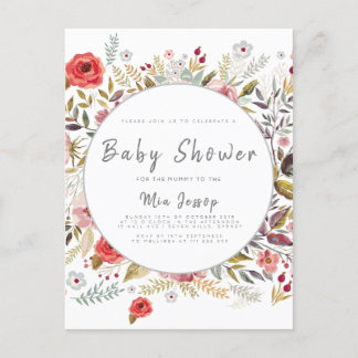 Floral Baby Shower Baby Girl Invitation