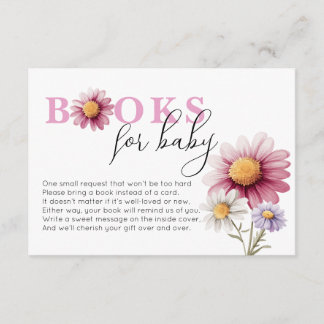 Floral Baby Shower Books for Baby Card