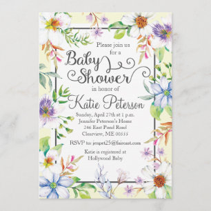 Floral Baby Shower Invitation