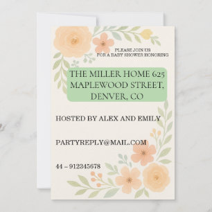 Floral Baby Shower Invitation
