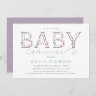 Floral Baby Shower Invitation - Custom Invite