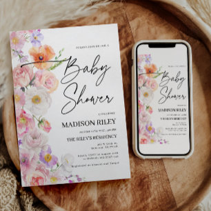 Floral Baby Shower Invitation   Flower Fiesta