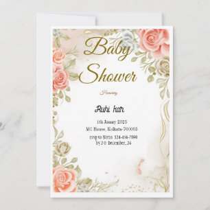 Floral Baby Shower Invitation Template 