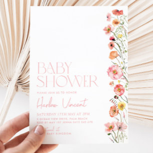 Floral Baby Shower Invitation Wildflowers Modern