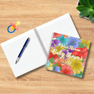Floral Baby Shower Spiral Guestbook Notebook