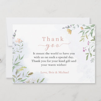Floral Baby Shower Thank You Card