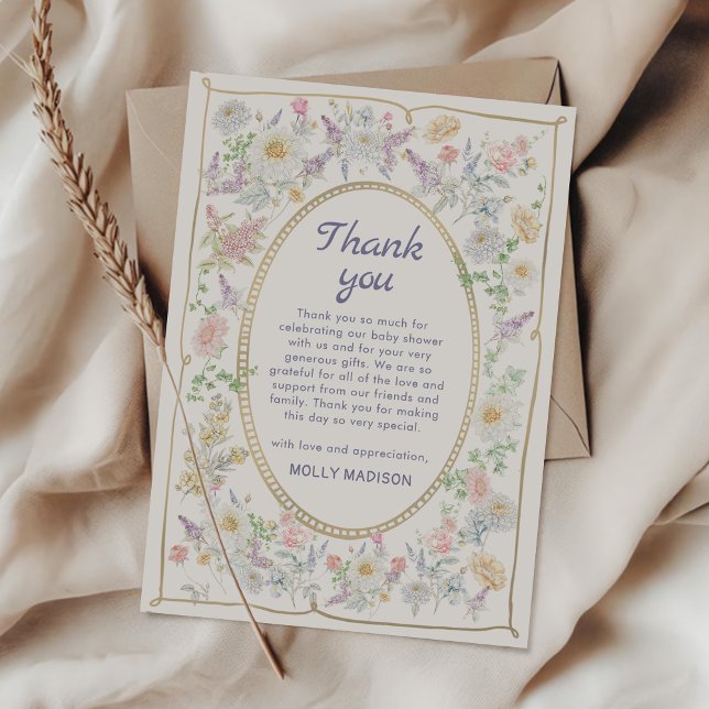 Floral Baby Shower Thank You Card (Creator Uploaded)