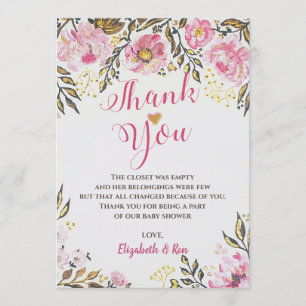 Floral Baby Shower Thank You Cards