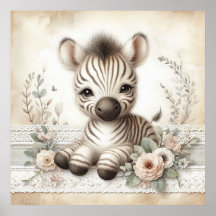 Floral Baby Zebra Nursery