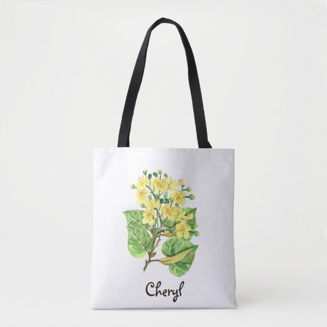 Floral Back To School Tote Bag (Front)