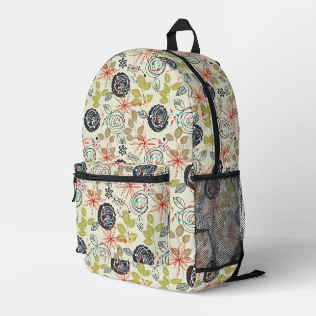 Floral background 2 2 printed backpack (Back Corner Right)