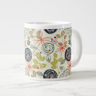 Floral background 2 large coffee mug