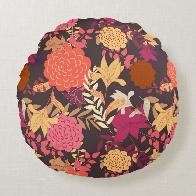 Floral background 2 round cushion (Front)