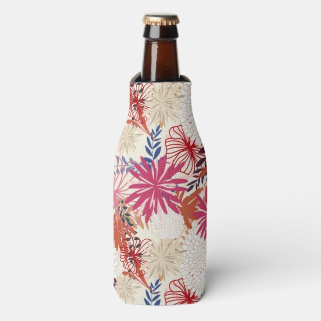 Floral background 3 bottle cooler (Bottle Front)