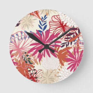 Floral background 3 round clock