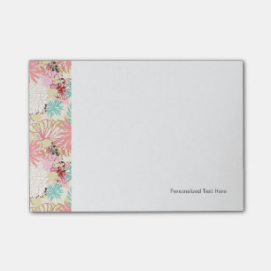 Floral background 4 post-it notes