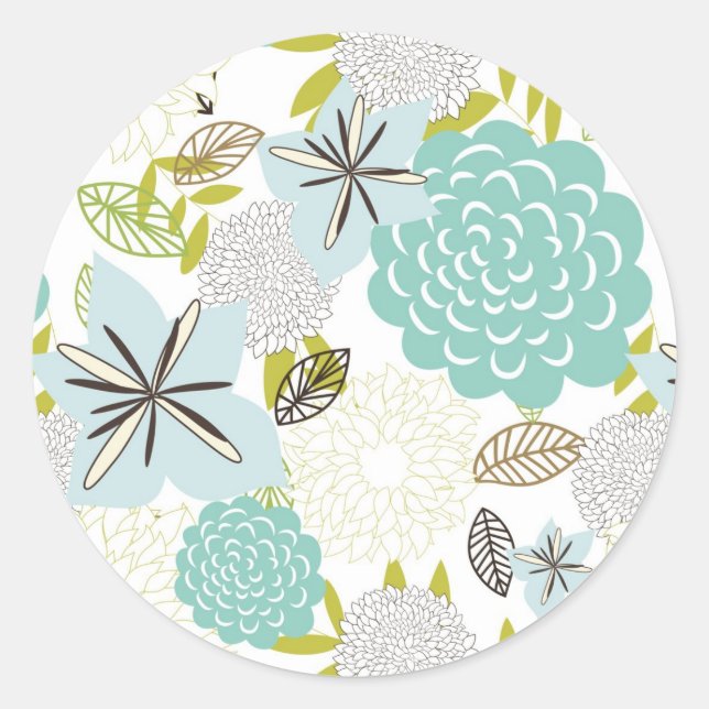 Floral background 5 classic round sticker (Front)