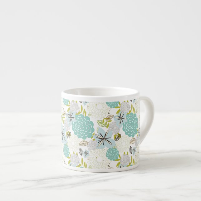 Floral background 5 espresso cup (Front Right)