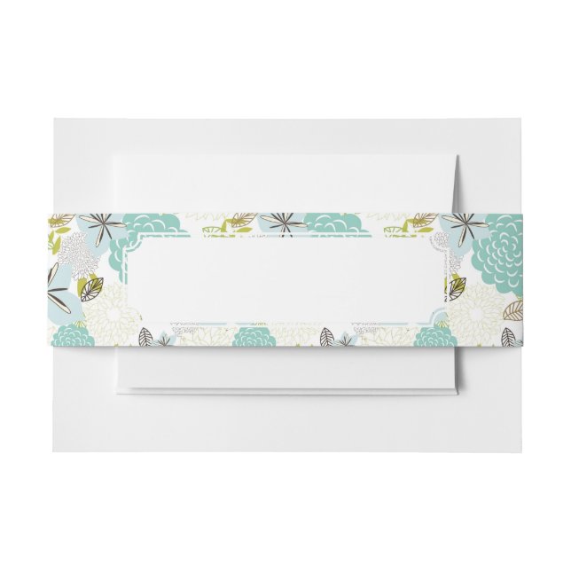 Floral background 5 invitation belly band (Front Example)