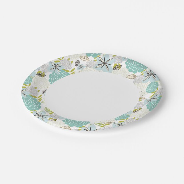 Floral background 5 paper plate (Angled)