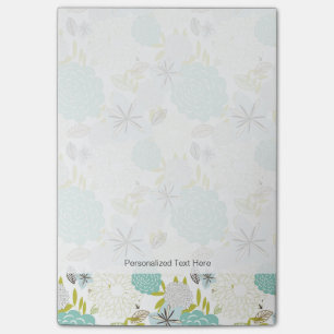 Floral background 5 post-it notes