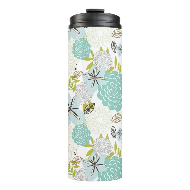 Floral background 5 thermal tumbler (Front)