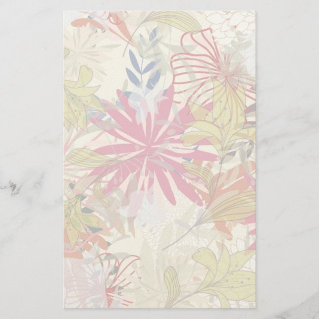 Floral background 6 stationery (Front)
