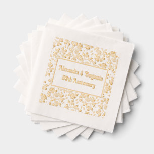 Floral Background Any Occasion - 50th Anniversary Foil Napkins
