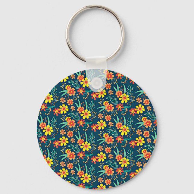 Floral Background Beautiful Design-46566 Key Ring (Front)