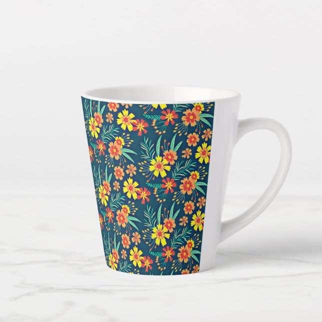 Floral Background Beautiful Design-46566 Latte Mug (Right)