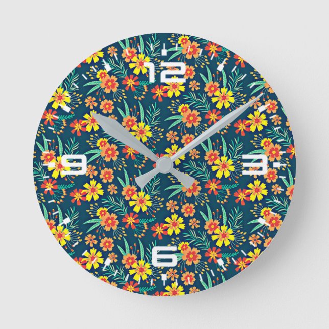 Floral Background Beautiful Design-46566 Round Clock (Front)