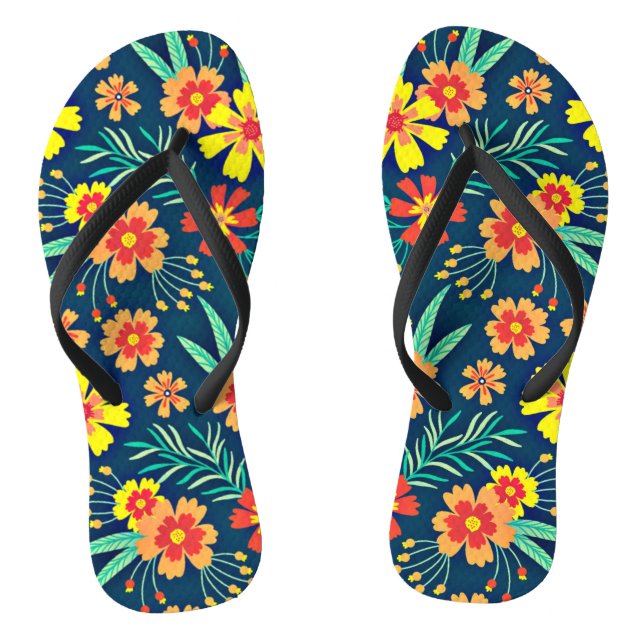 Floral Background Beautiful Design-46566 Thongs (Footbed)