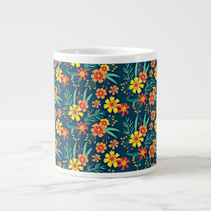 Floral Background Beautiful Design Large Coffee Mug