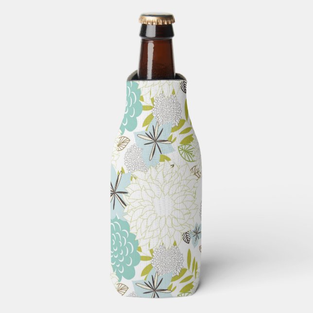 Floral background bottle cooler (Bottle Front)