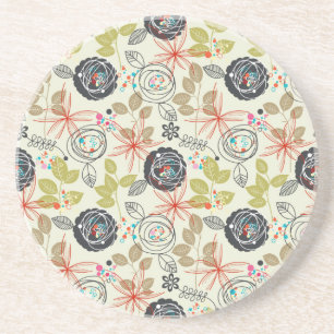 Floral background coaster