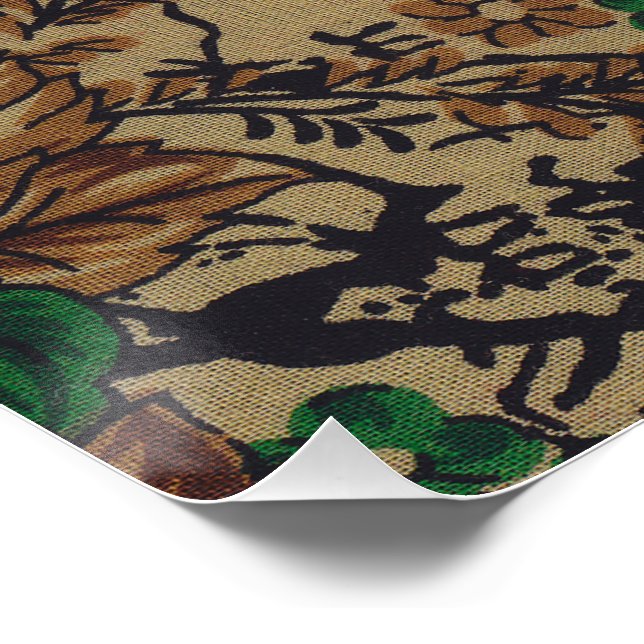 Floral Background Design Floral Gift Wrap Art Poster (Corner)