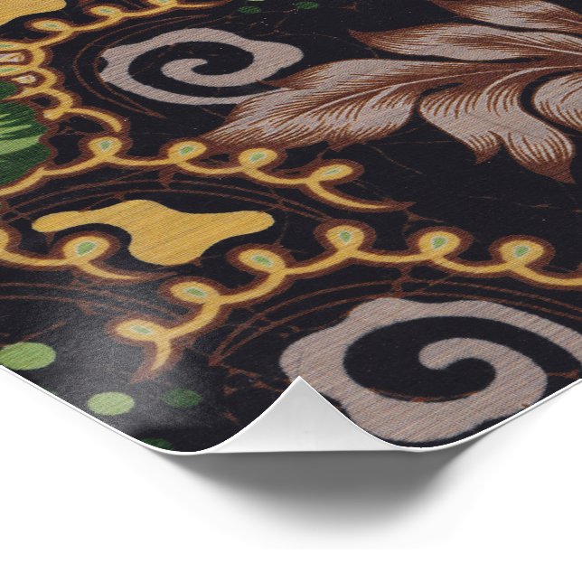 Floral Background Design Floral Wrapping Paper Art Poster (Corner)