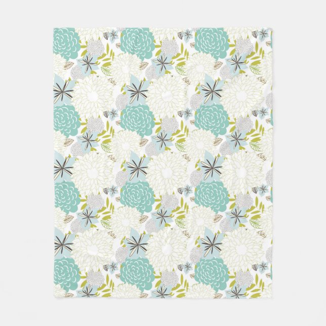 Floral background fleece blanket (Front)