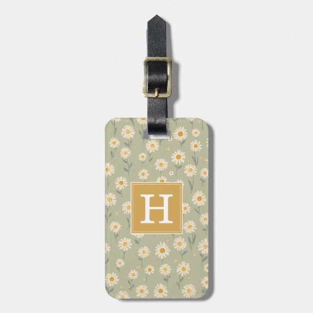 Floral Background Luggage Tag (Front Vertical)