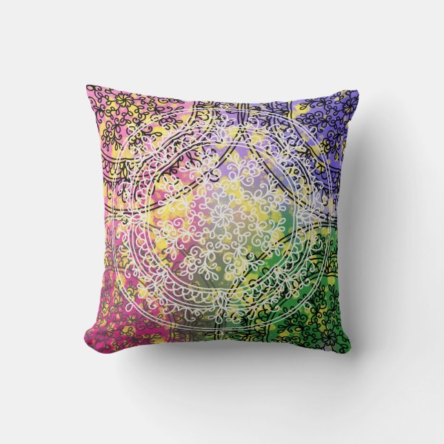 Floral background  manda cushion (Front)