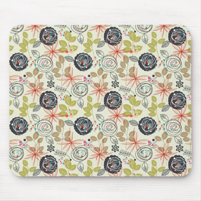 Floral background mouse pad (Front)