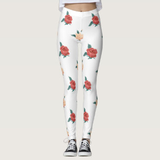 Floral background of roses leggings
