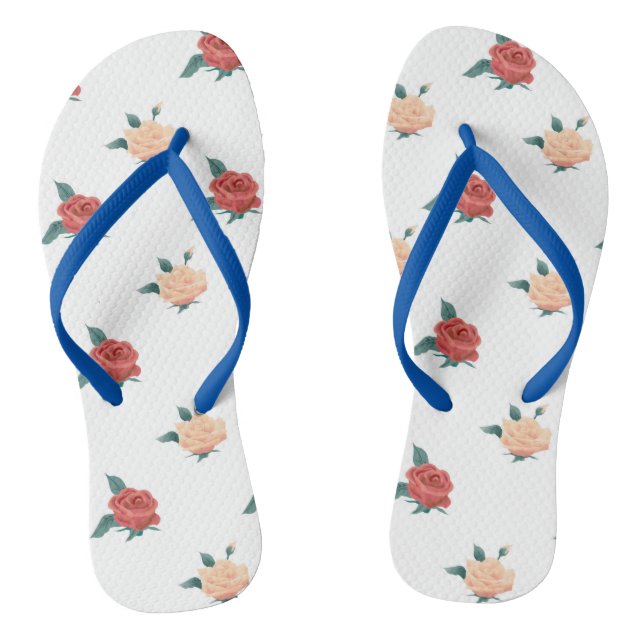 Floral background of roses thongs (Footbed)