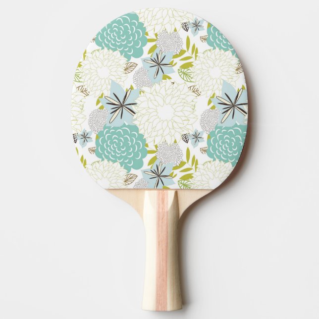 Floral background ping pong paddle (Front)