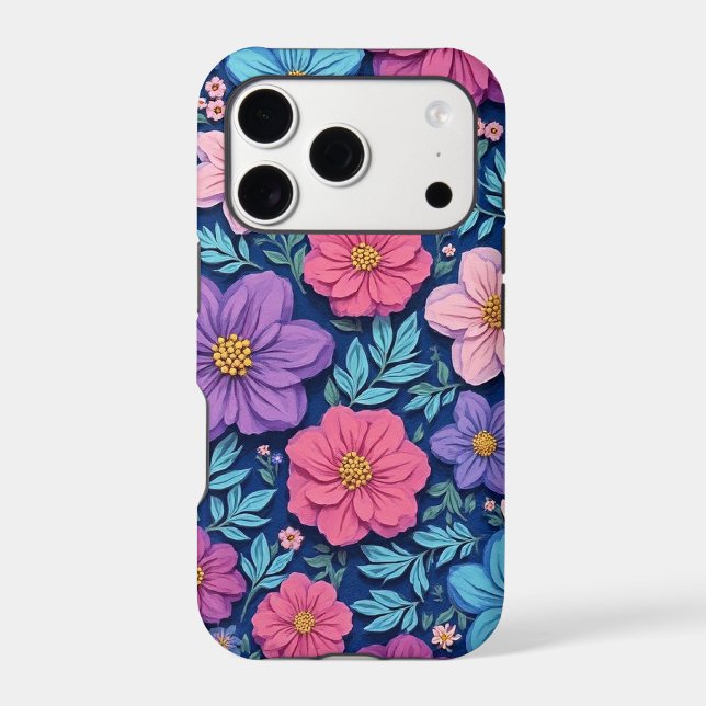 Floral background, pink and purple, (Back)