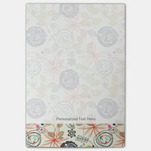 Floral background post-it notes