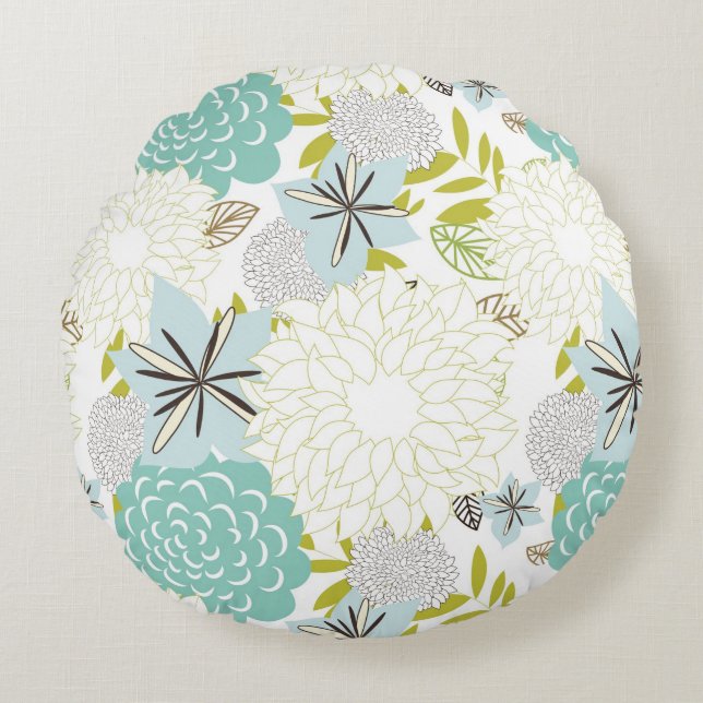 Floral background round cushion (Front)